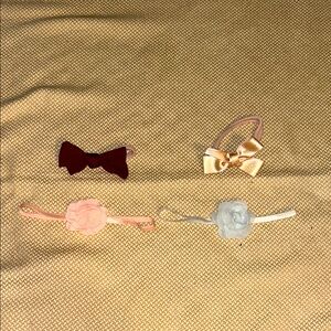 Elegant Kids Hair Accessories Set - Red, Gold, Pink, White